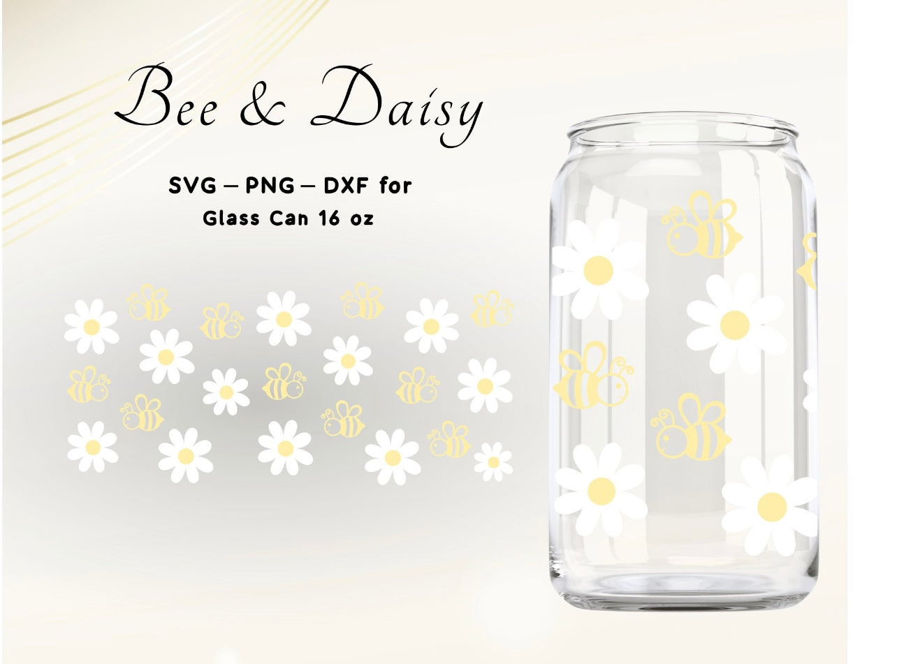 Bee & Daisy Glass Tumbler
