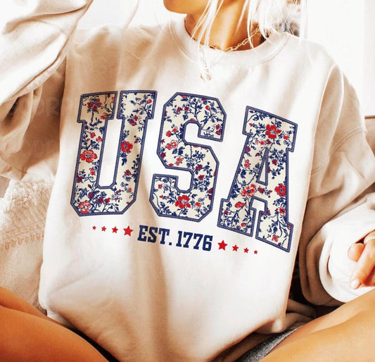 Floral USA Shirt