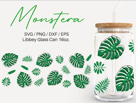 Monstera Glass Can