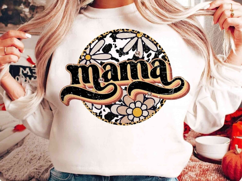 Floral Cow Mama Shirt