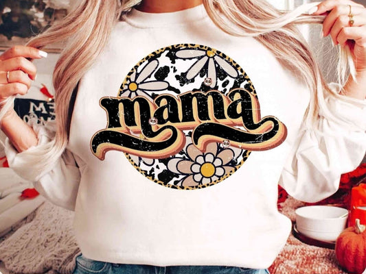 Floral Cow Mama Shirt